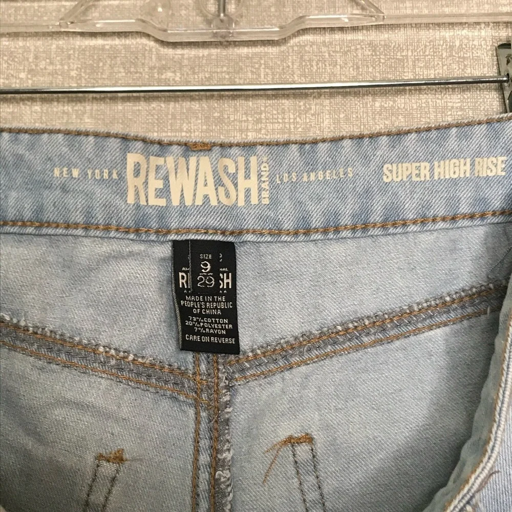Rewash denim distressed